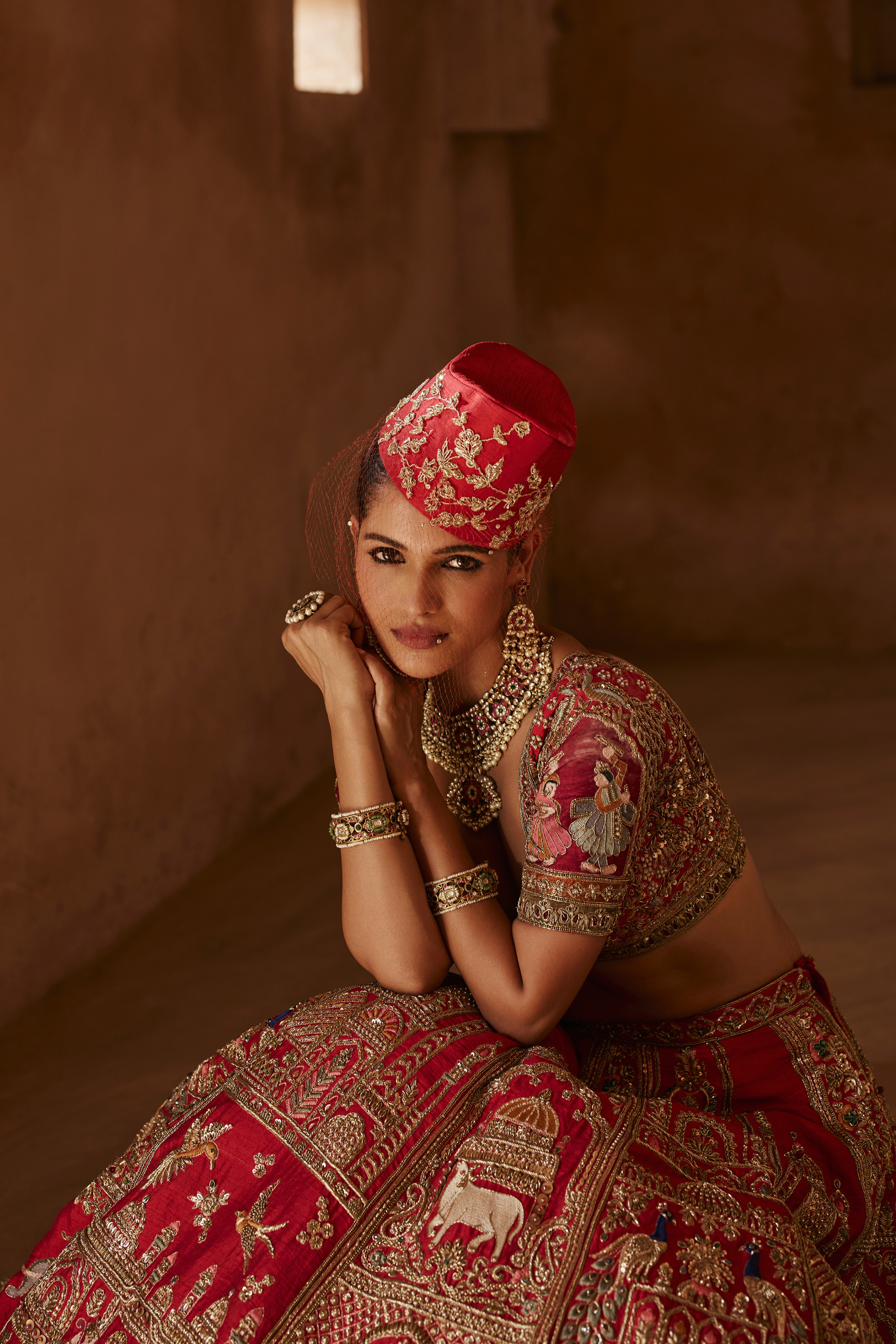 Zardozi Resham Lehenga - SHB630