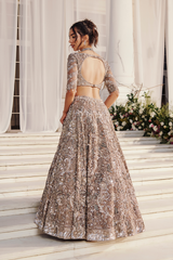 Antique gold embroidery Lehenga
