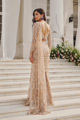 Golden Ocean Pre Draped Saree - 25205