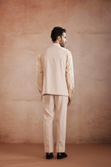 Cream Silk Sadri Set