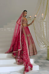 Mehroon Tissue Lehenga