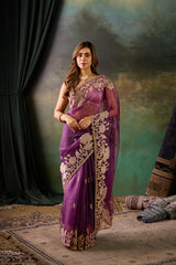 Purple Organza Saree