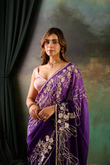 Purple Upada Silk Saree