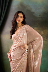 Champagne Georgette Saree