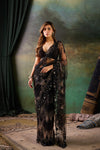 Black Net Saree