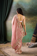 Blush Pink Tissue Silk Saree