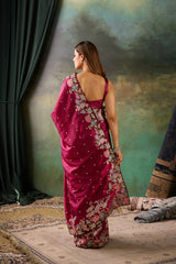 Wine Silk Saree