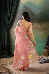 Pink Organza Saree