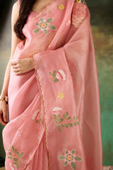 Pink Organza Saree
