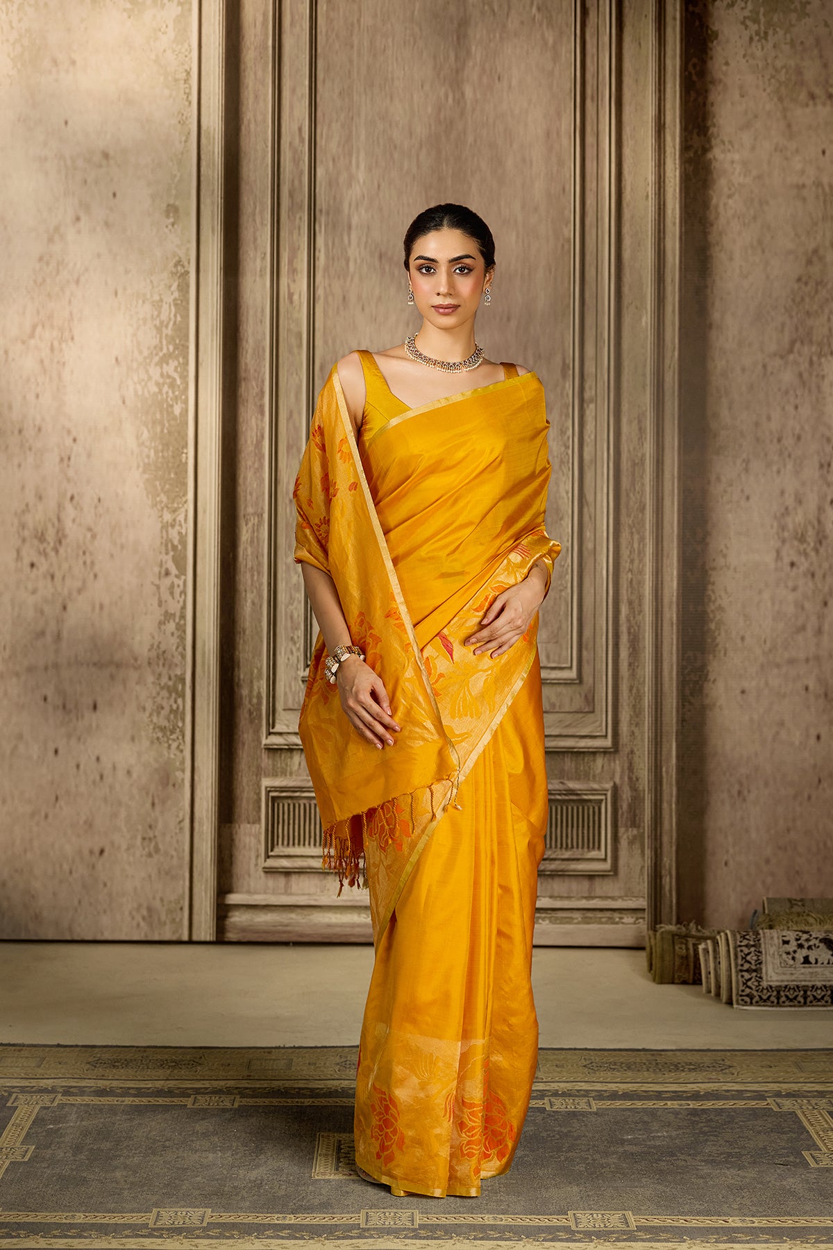 Yellow Handloom Silk