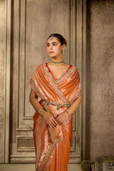 Orange Organza Saree