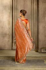Orange Organza Saree