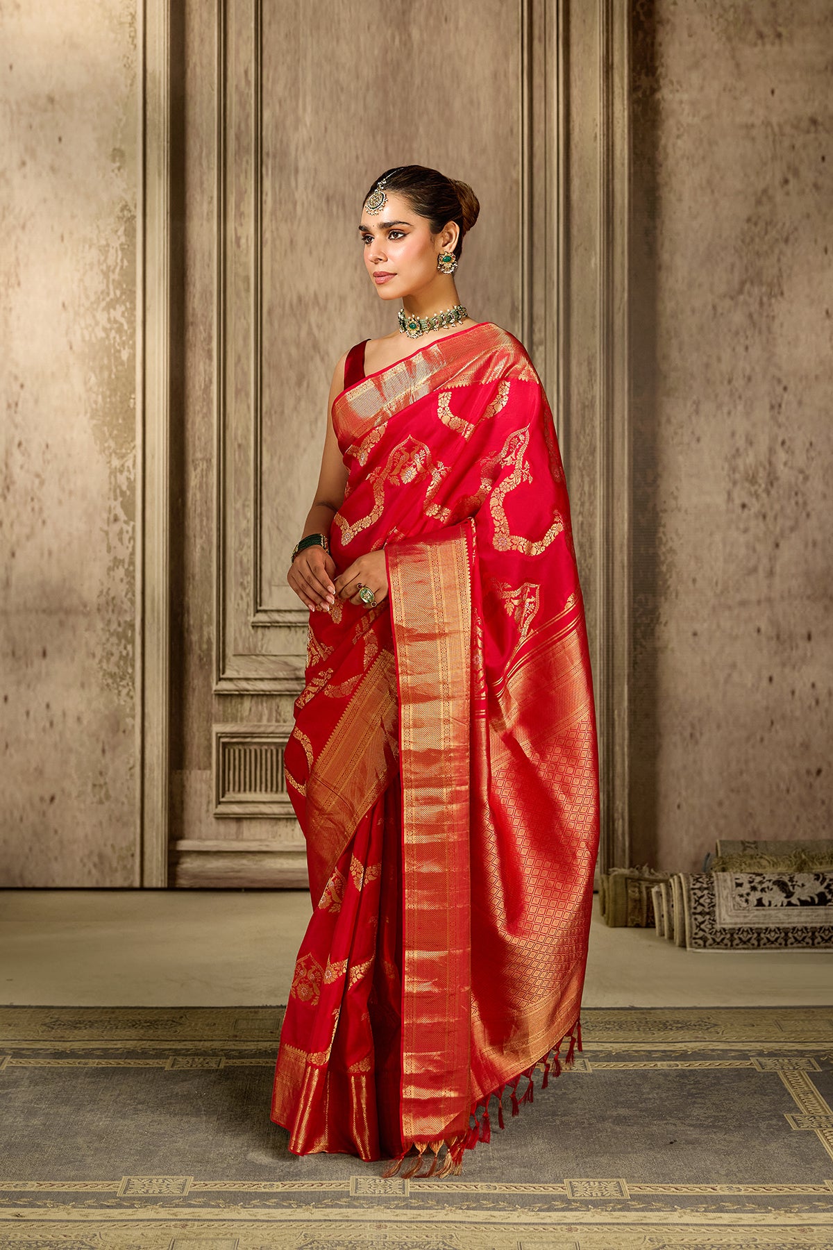 Red Handloom Silk Saree