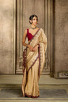 Golden Georgette Hand Work Saree