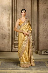 Yellow/Peach Organza Saree