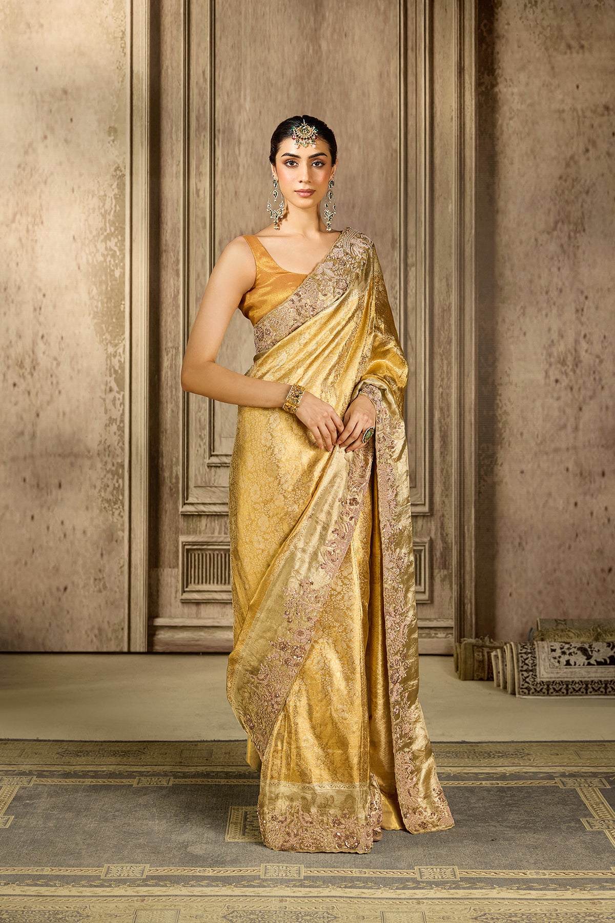 Golden Kanjivarum Silk Saree