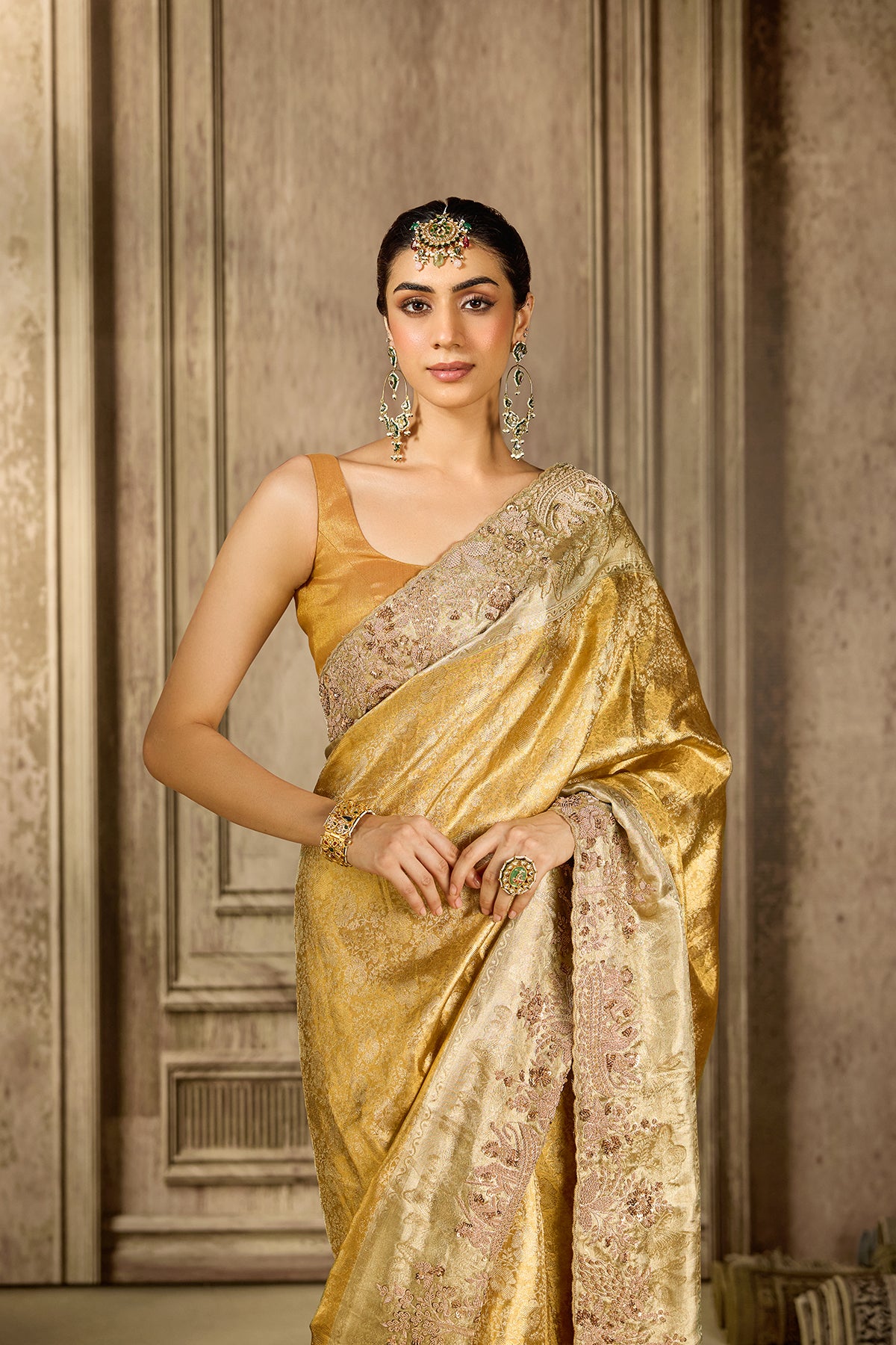 Golden Kanjivarum Silk Saree