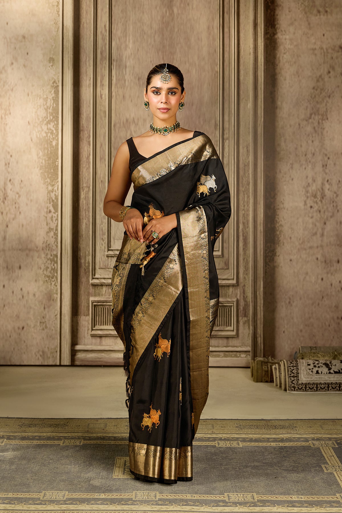 Black Handloom Silk Saree