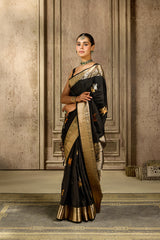 Black Handloom Silk Saree