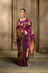 Wine Handloom Silk Saree