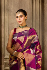 Wine Handloom Silk Saree