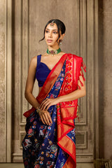 Blue Handloom Silk Saree
