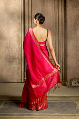 Pink Handloom Silk Saree