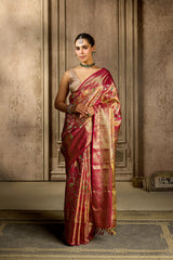 Magenta Kanjivarun Tissue Silk Saree