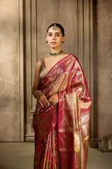 Magenta Kanjivarun Tissue Silk Saree