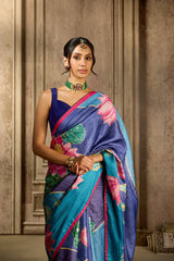 Multi Tussar Silk Saree