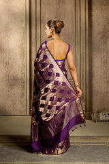 Purple Handloom Silk Saree