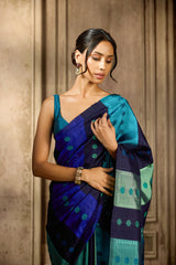 Blue Raw Silk Saree