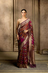 Wine Tissue Kora Silk Saree