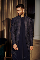 Deep Midnight Sherwani - 41269