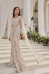 Silver Light Pre-Draped Saree