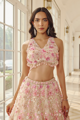 Blush Floral Lehenga -477
