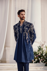 Velvet Silver Sherwani 41235