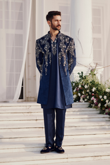 Velvet Silver Sherwani 41235