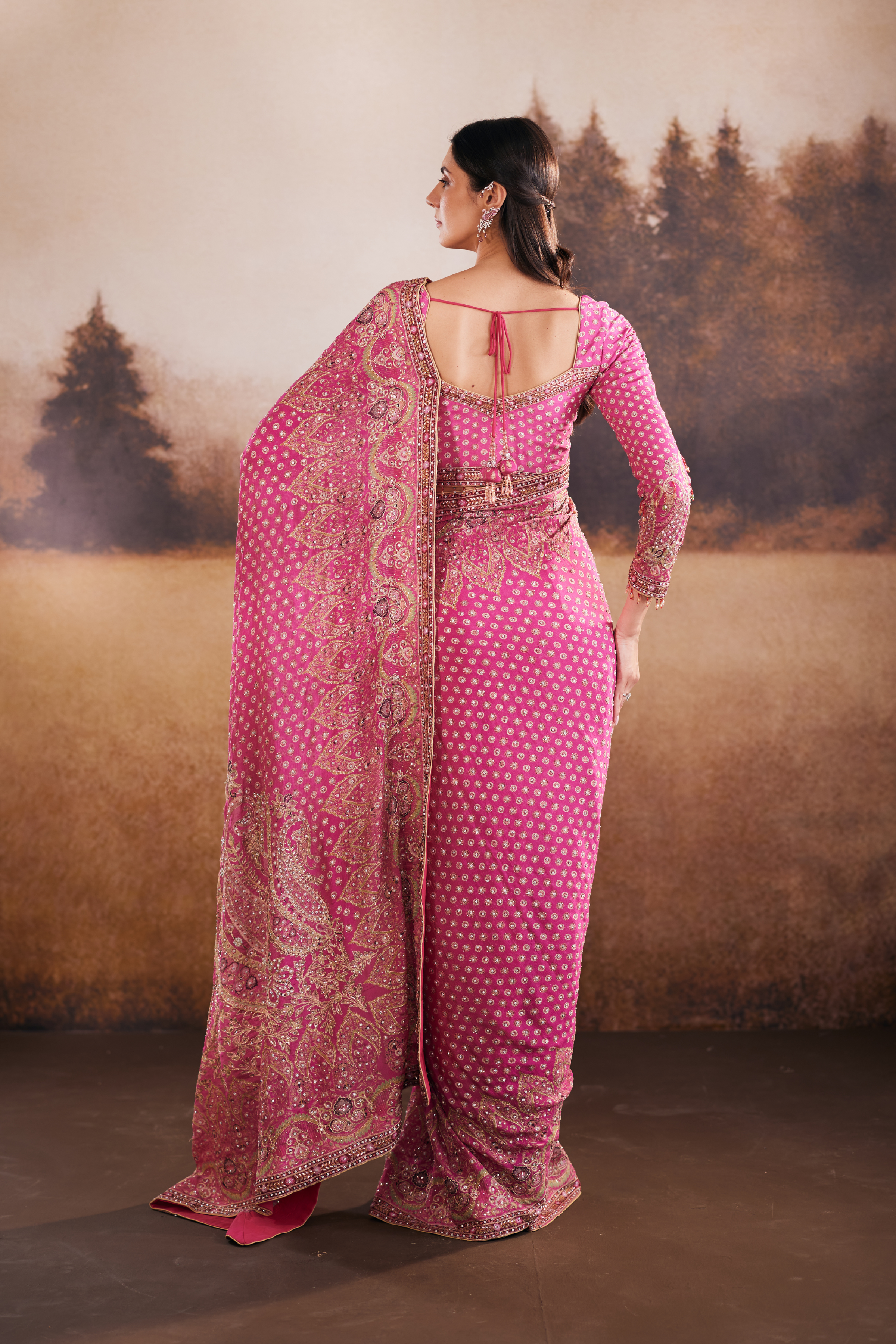 Vibrant pink saree