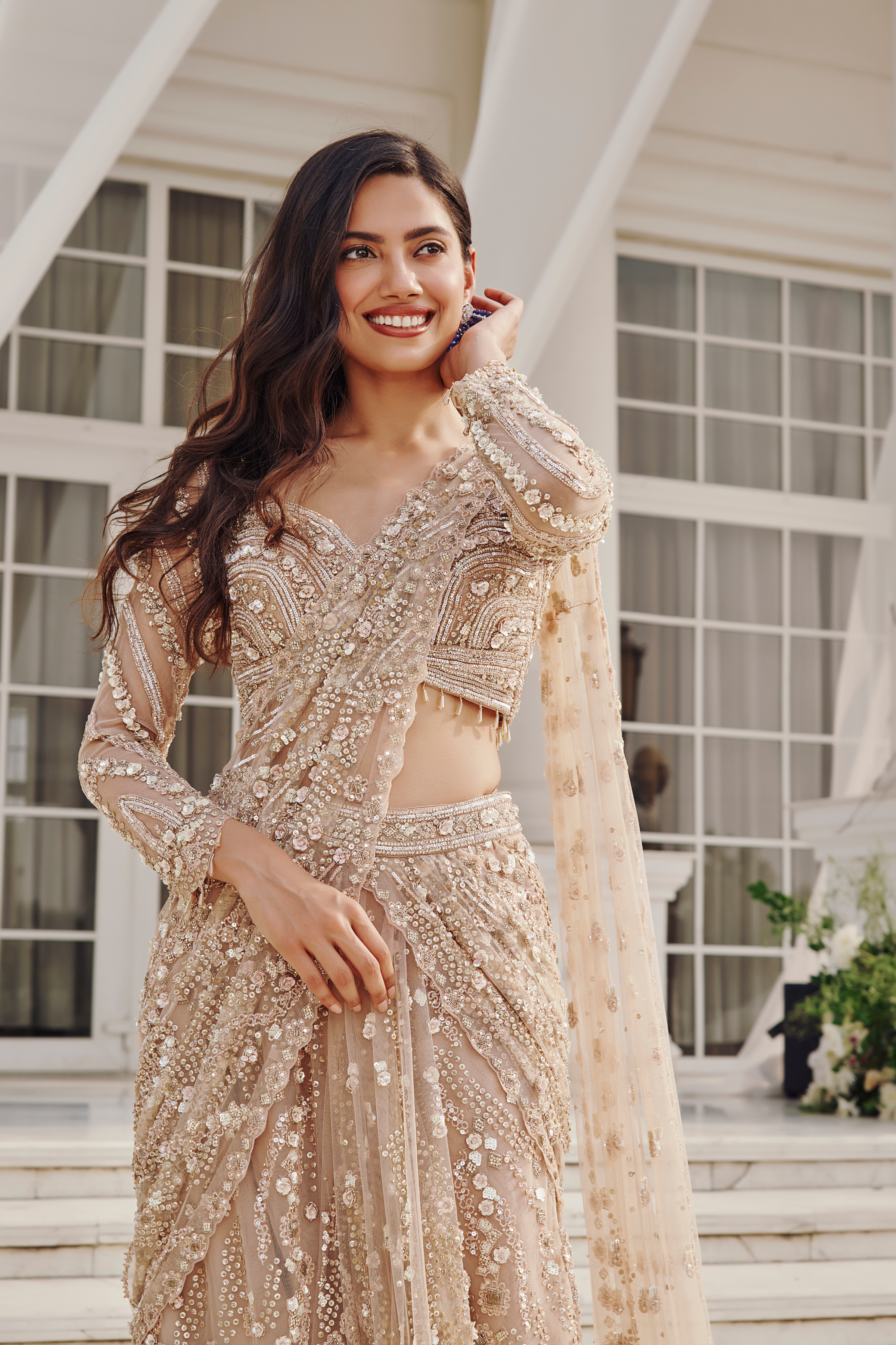Golden Ocean Pre Draped Saree - 25205